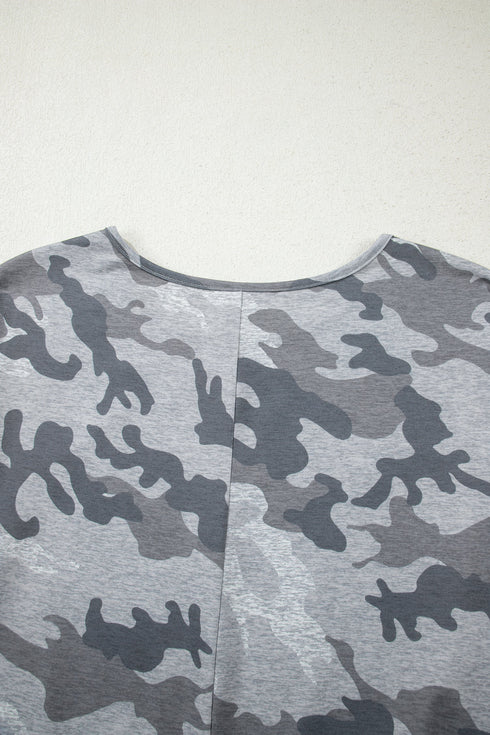 Classic Camouflage Print Short Sleeve Jersey T Shirt