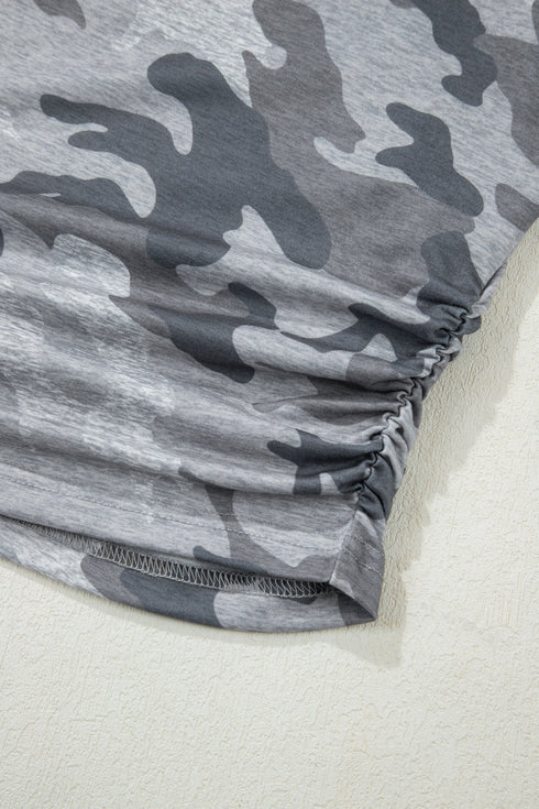 Classic Camouflage Print Short Sleeve Jersey T Shirt
