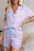 Classic Checkered Print Short Sleeve Knit Sleepwear Pajama Set