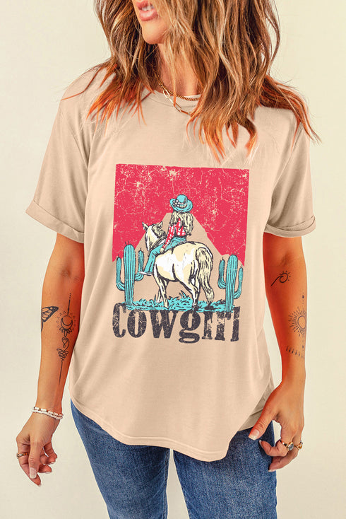 Classic Fit Cowgirl Rodeo Western Graphic Tee
