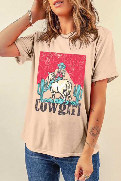 Classic Fit Cowgirl Rodeo Western Graphic Tee