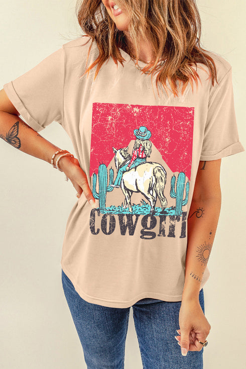 Classic Fit Cowgirl Rodeo Western Graphic Tee