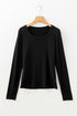 Classic Fitted Viscose Blend Long Sleeve Layering Top