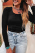 Classic Fitted Viscose Blend Long Sleeve Layering Top