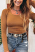 Classic Fitted Viscose Blend Long Sleeve Layering Top