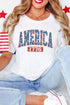 Classic Freedom America 1776 Star Accent Patriotic Graphic Tee Shirt