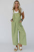 Classic Gingham Print Adjustable Strap Wide Leg Overalls