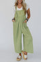 Classic Gingham Print Adjustable Strap Wide Leg Overalls