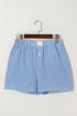 Classic Gingham Printed High Waist Casual Shorts
