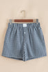Classic Gingham Printed High Waist Casual Shorts