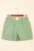 Classic Gingham Printed High Waist Casual Shorts