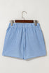 Classic Gingham Printed High Waist Casual Shorts