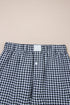 Classic Gingham Printed High Waist Casual Shorts