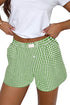 Classic Gingham Printed High Waist Casual Shorts