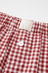Classic Gingham Printed High Waist Casual Shorts