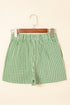 Classic Gingham Printed High Waist Casual Shorts