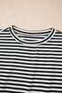 Classic Horizontal Stripe Print Cap Sleeve Top