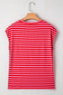 Classic Horizontal Stripe Print Cap Sleeve Top