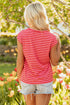 Classic Horizontal Stripe Print Cap Sleeve Top