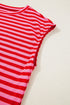 Classic Horizontal Stripe Print Cap Sleeve Top