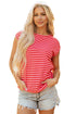 Classic Horizontal Stripe Print Cap Sleeve Top