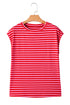 Classic Horizontal Stripe Print Cap Sleeve Top