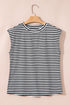 Classic Horizontal Stripe Print Cap Sleeve Top