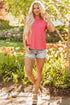 Classic Horizontal Stripe Print Cap Sleeve Top
