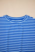 Classic Horizontal Stripe Print Cap Sleeve Top