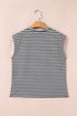 Classic Horizontal Stripe Print Cap Sleeve Top
