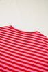 Classic Horizontal Stripe Print Cap Sleeve Top