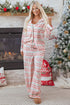 Classic Lapel Collar Button Up Wide Leg Pajama Set