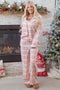 Classic Lapel Collar Button Up Wide Leg Pajama Set
