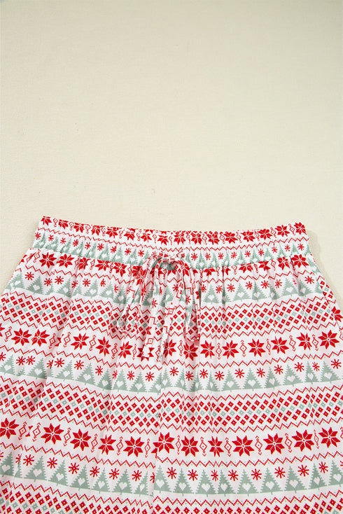 Classic Lapel Collar Button Up Wide Leg Pajama Set