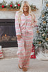 Classic Lapel Collar Button Up Wide Leg Pajama Set