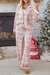 Classic Lapel Collar Button Up Wide Leg Pajama Set