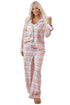 Classic Lapel Collar Button Up Wide Leg Pajama Set