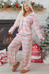 Classic Lapel Collar Button Up Wide Leg Pajama Set
