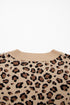 Classic Leopard Print Ribbed Crew Neck Sweater