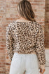 Classic Leopard Print Ribbed Crew Neck Sweater