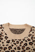 Classic Leopard Print Ribbed Crew Neck Sweater