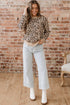 Classic Leopard Print Ribbed Crew Neck Sweater
