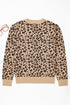 Classic Leopard Print Ribbed Crew Neck Sweater