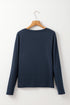Classic Notch V Neck Patch Pocket Long Sleeve Top