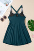 Classic Piped Scoop Neck Fit And Flare Swim Dress