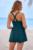 Classic Piped Scoop Neck Fit And Flare Swim Dress