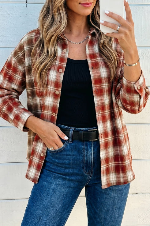 Classic Plaid Long Sleeve Button Down Everyday Shirt