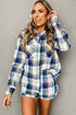 Classic Plaid Long Sleeve Button Up Two Piece Lounge Set