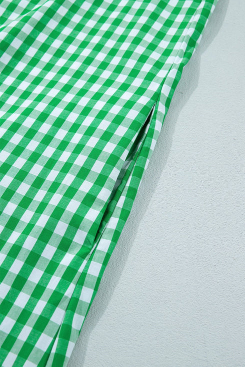 Classic Plaid Pattern A Line Midi Dress