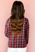 Classic Plaid Print Collared V Neck Loose Fit Shirt